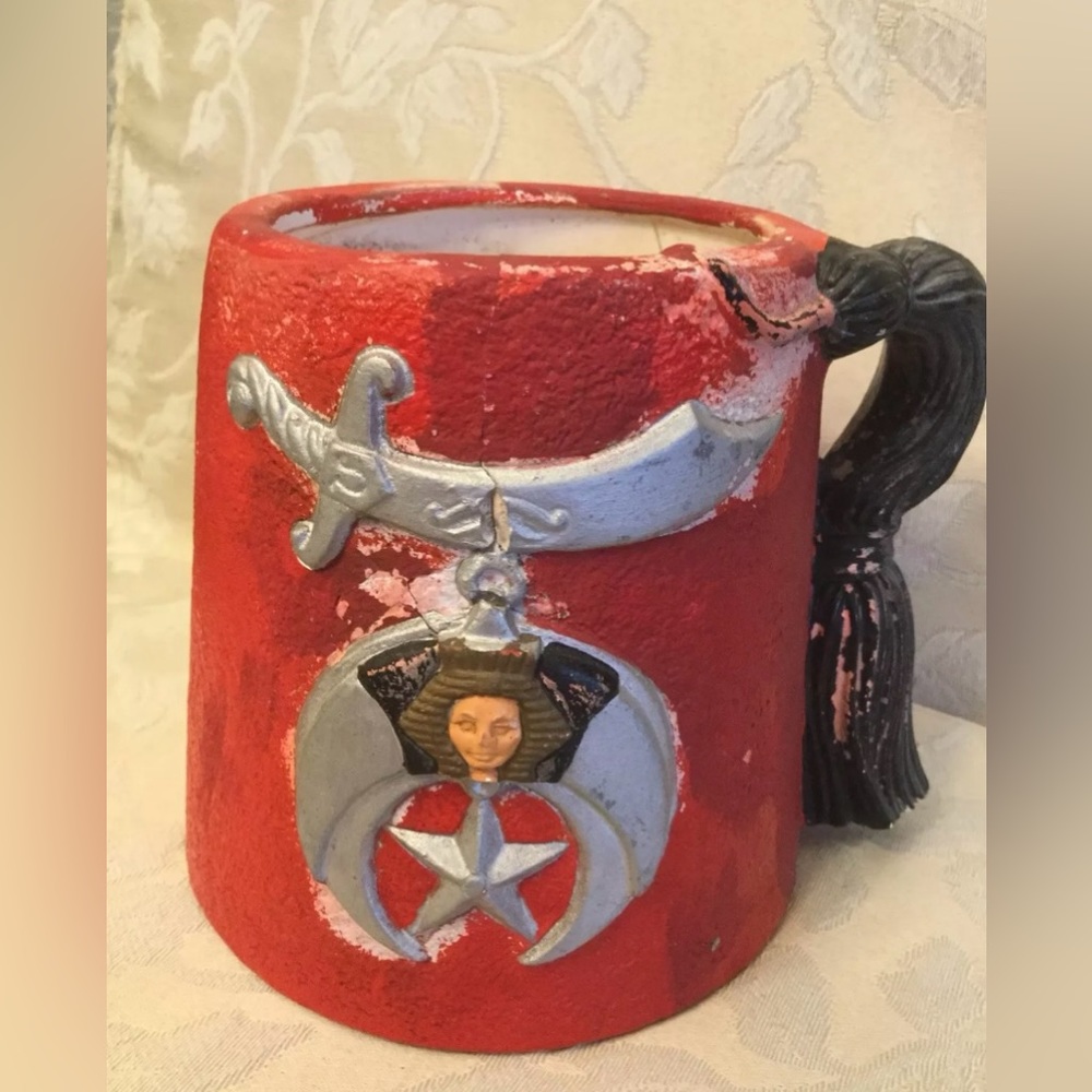 Rare Relpo Masonic Ceramic Vase/Planter 6825 Shriners Freemason Cahaba Shriners